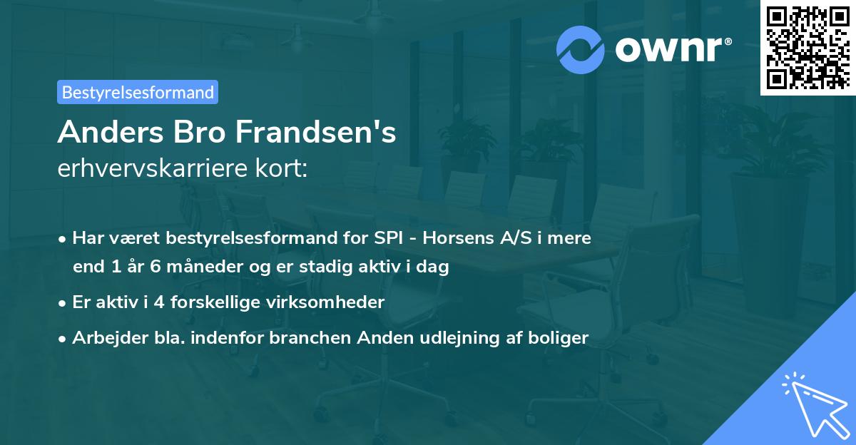 Anders Bro Frandsen's erhvervskarriere kort