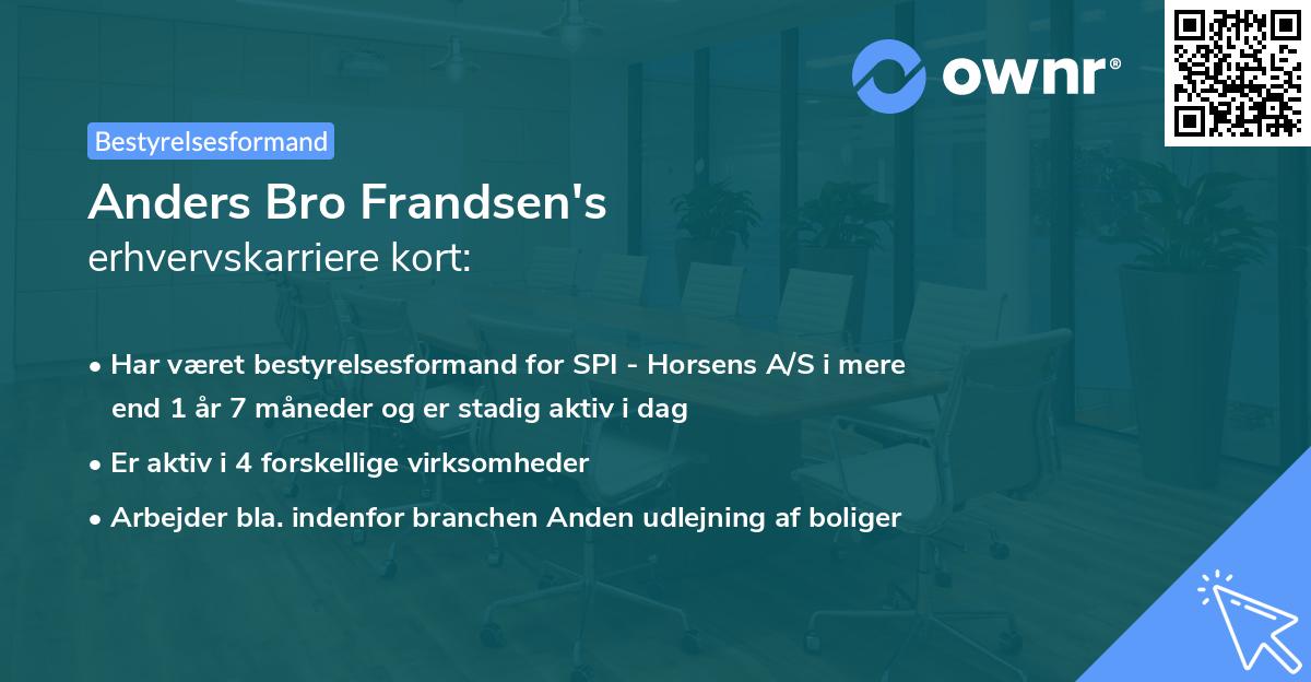 Anders Bro Frandsen's erhvervskarriere kort