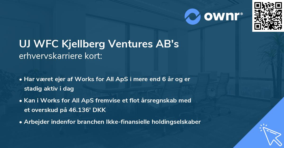 UJ WFC Kjellberg Ventures AB's erhvervskarriere kort