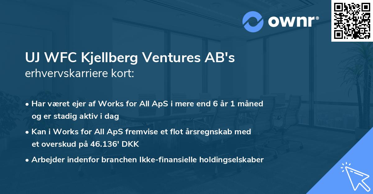 UJ WFC Kjellberg Ventures AB's erhvervskarriere kort