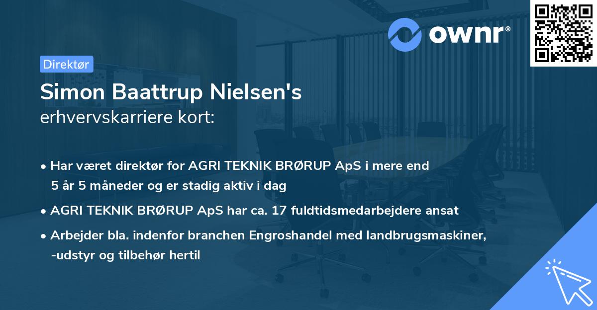 Simon Baattrup Nielsen's erhvervskarriere kort