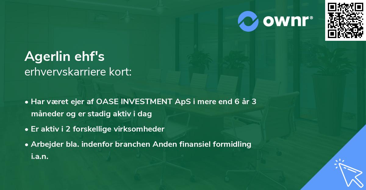 Agerlin ehf's erhvervskarriere kort
