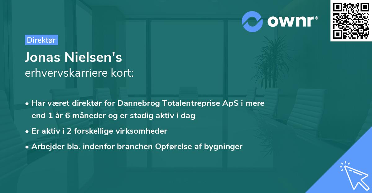 Jonas Nielsen's erhvervskarriere kort