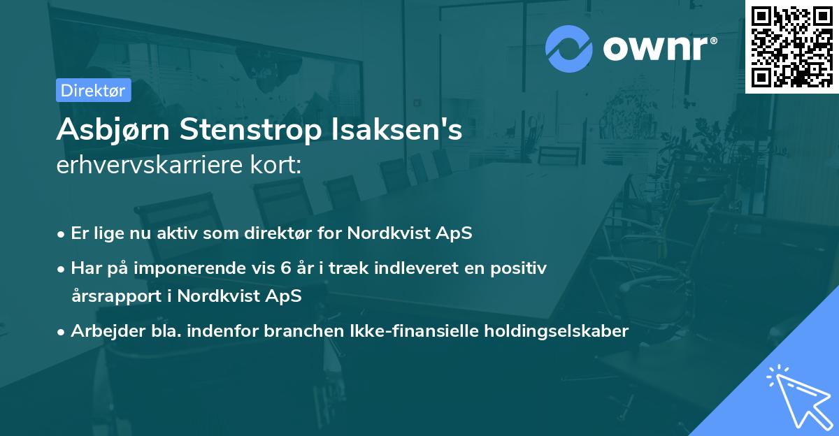 Asbjørn Stenstrop Isaksen's erhvervskarriere kort