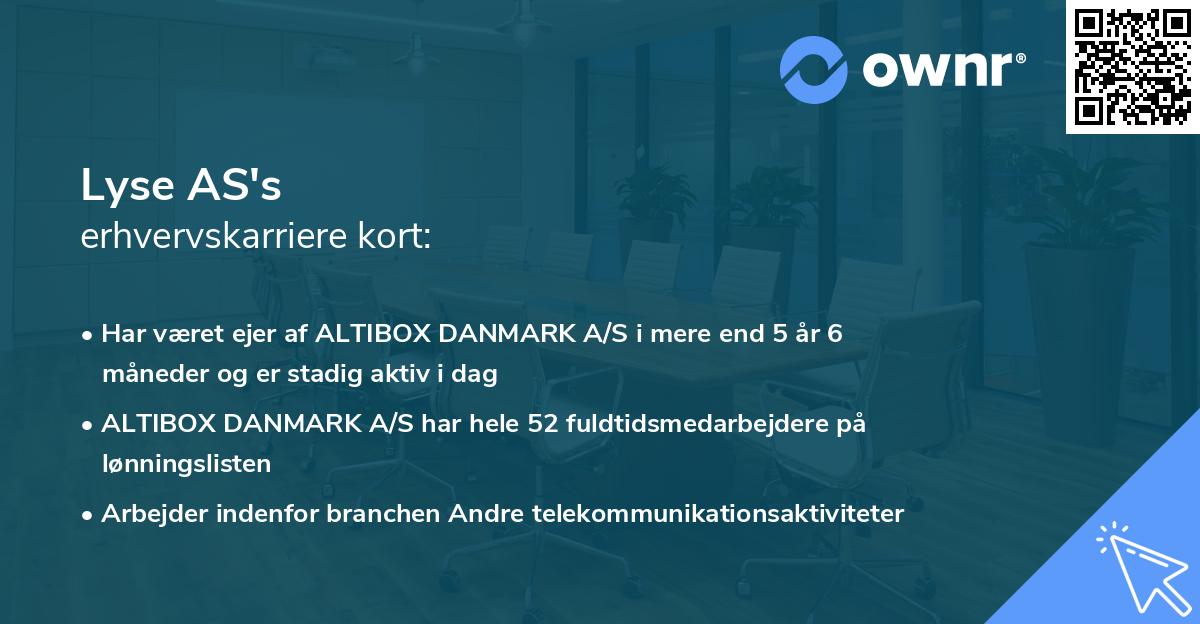 Lyse AS's erhvervskarriere kort