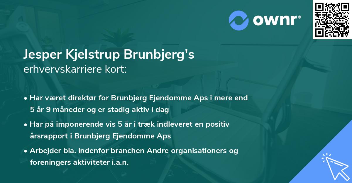 Jesper Kjelstrup Brunbjerg's erhvervskarriere kort