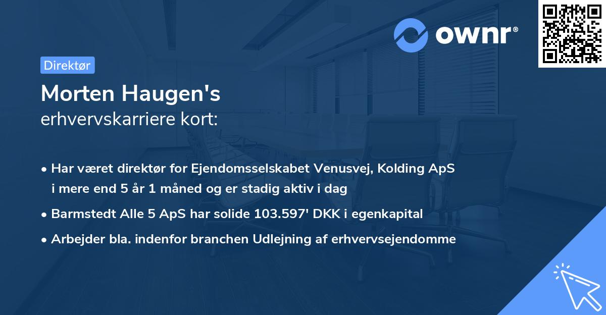 Morten Haugen's erhvervskarriere kort