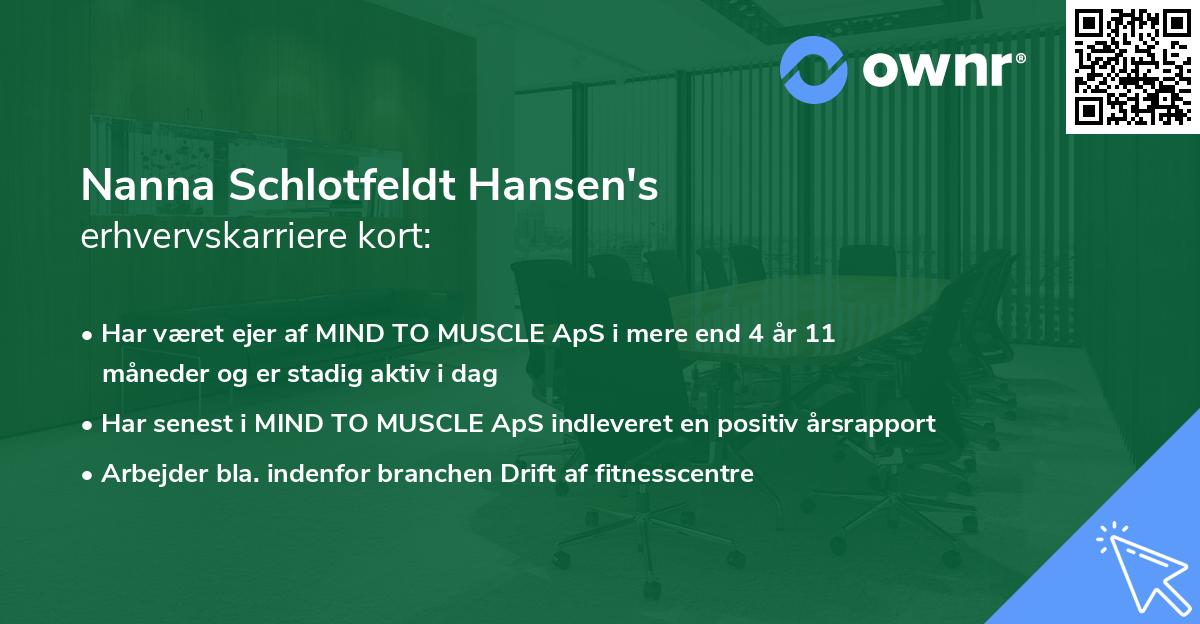 Nanna Schlotfeldt Hansen's erhvervskarriere kort