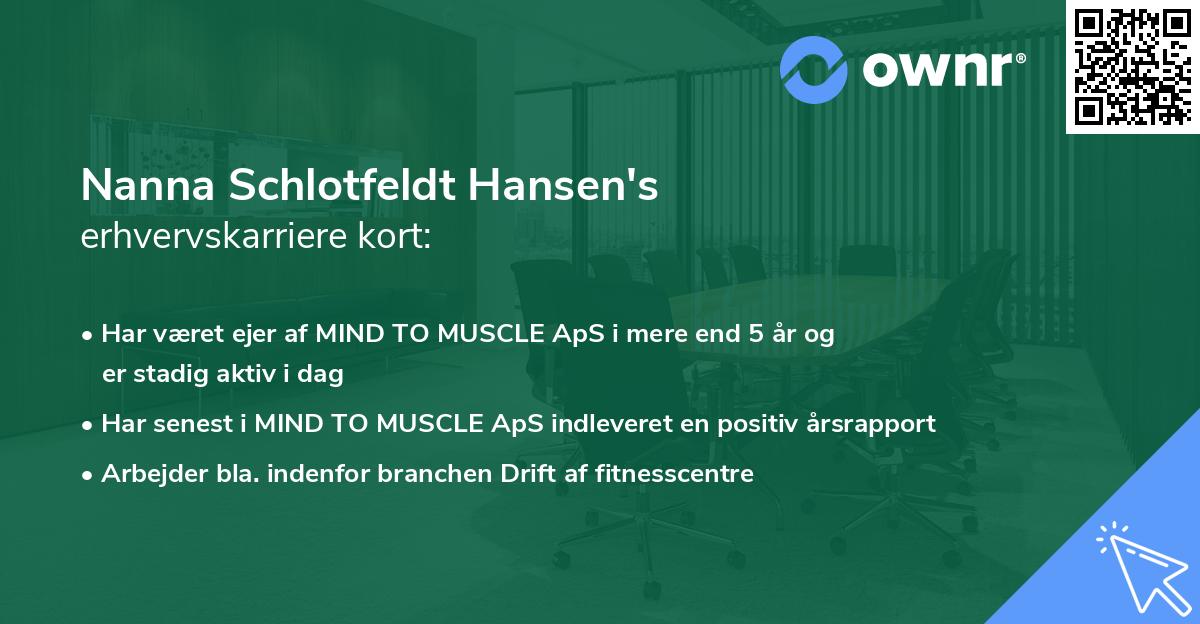 Nanna Schlotfeldt Hansen's erhvervskarriere kort