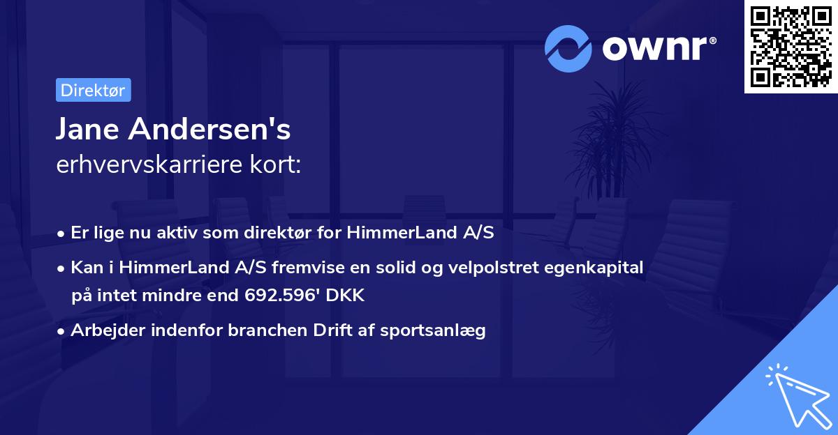 Jane Andersen's erhvervskarriere kort