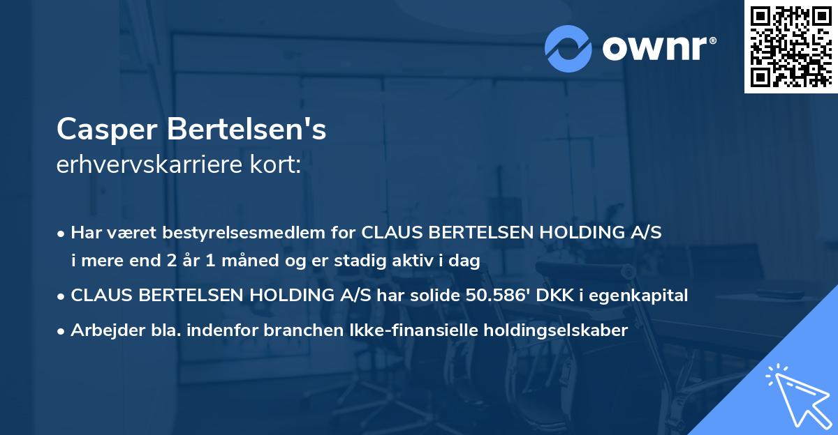Casper Bertelsen's erhvervskarriere kort