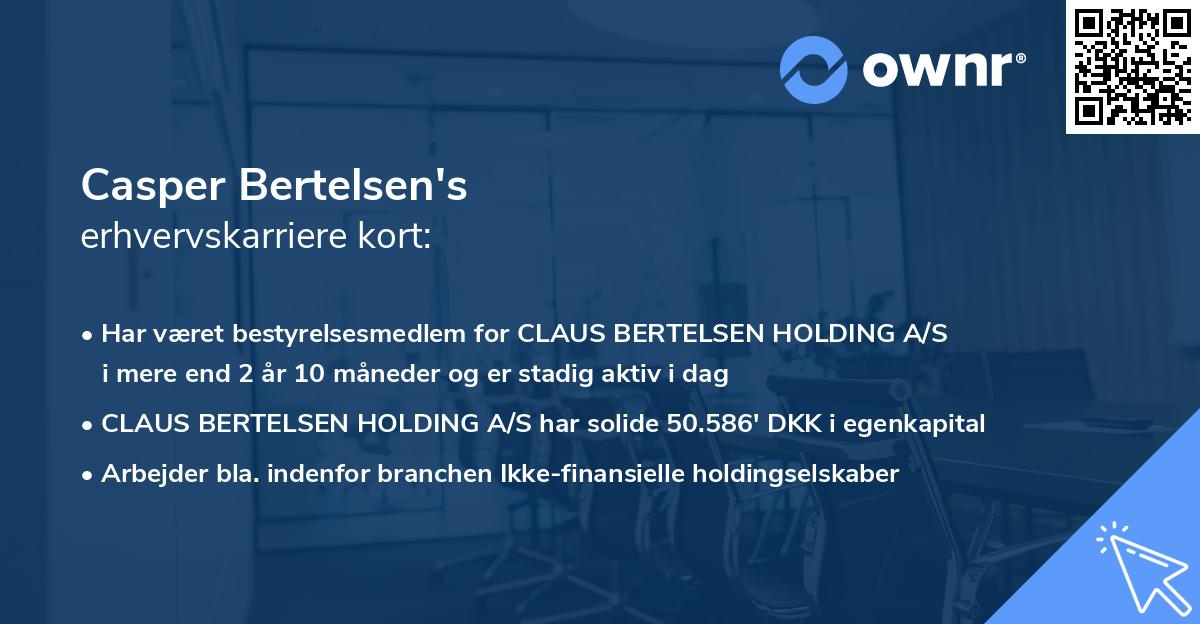 Casper Bertelsen's erhvervskarriere kort