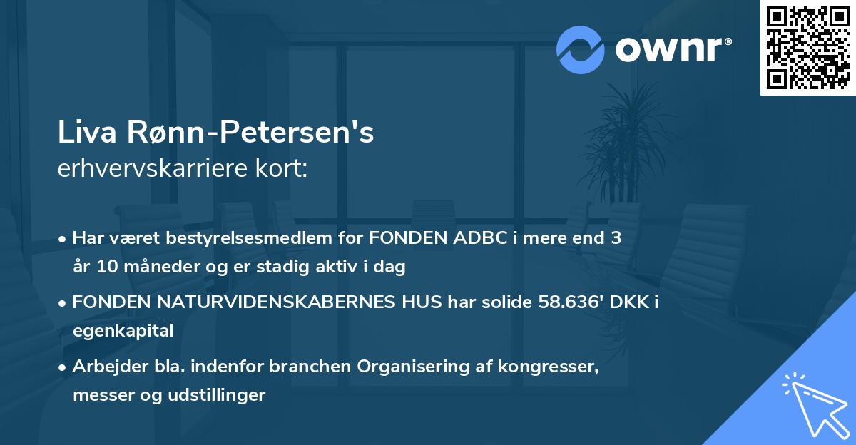 Liva Rønn-Petersen's erhvervskarriere kort
