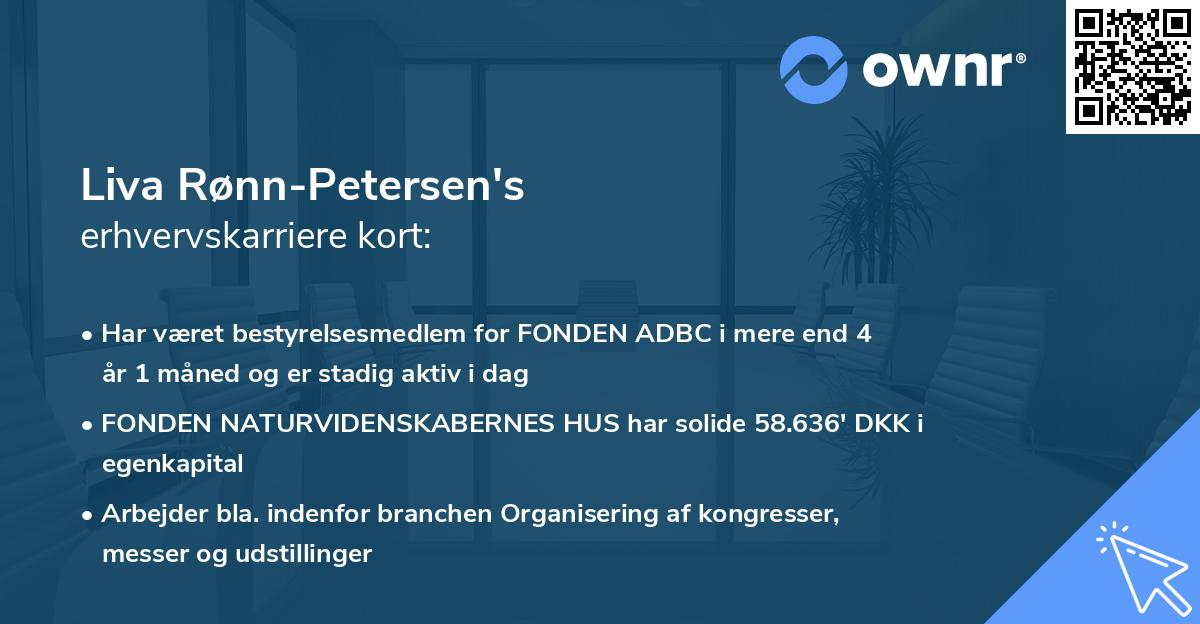 Liva Rønn-Petersen's erhvervskarriere kort
