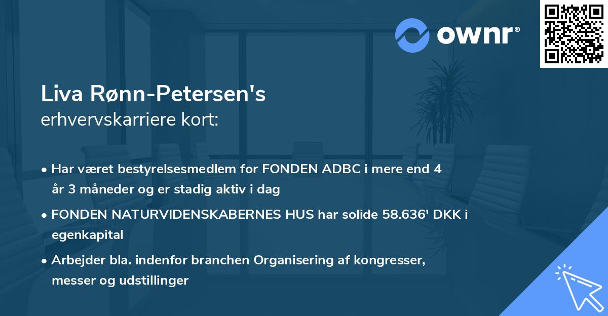 Liva Rønn-Petersen's erhvervskarriere kort