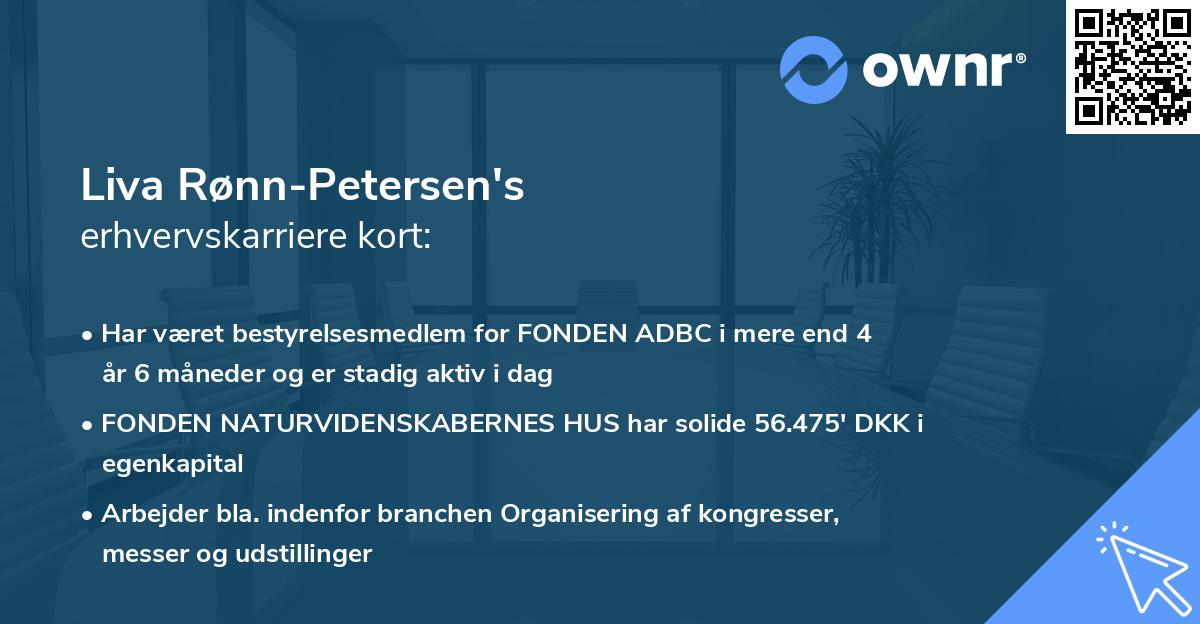 Liva Rønn-Petersen's erhvervskarriere kort