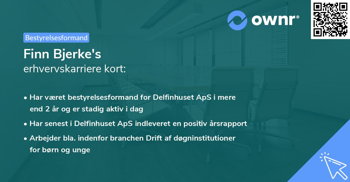 Finn Bjerke's erhvervskarriere kort