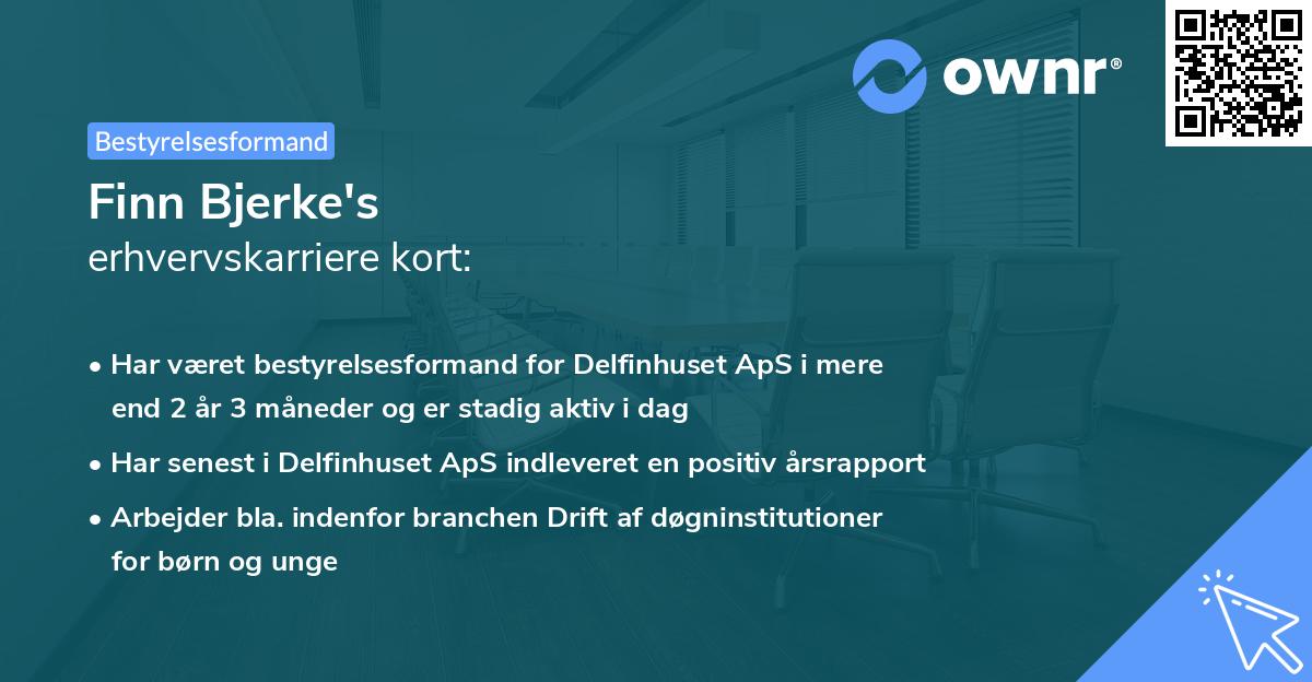 Finn Bjerke's erhvervskarriere kort