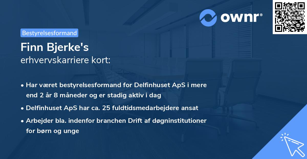 Finn Bjerke's erhvervskarriere kort