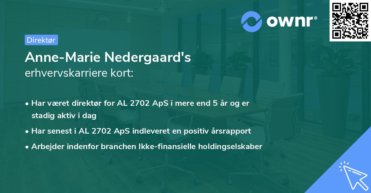 Anne-Marie Nedergaard's erhvervskarriere kort