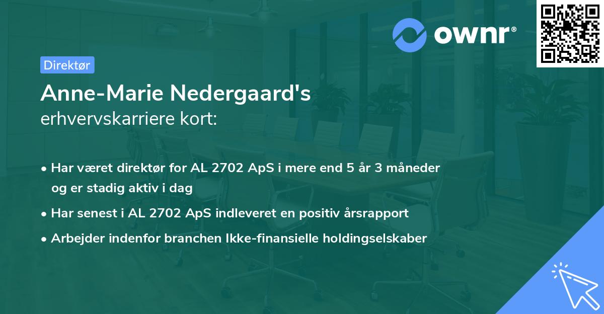Anne-Marie Nedergaard's erhvervskarriere kort