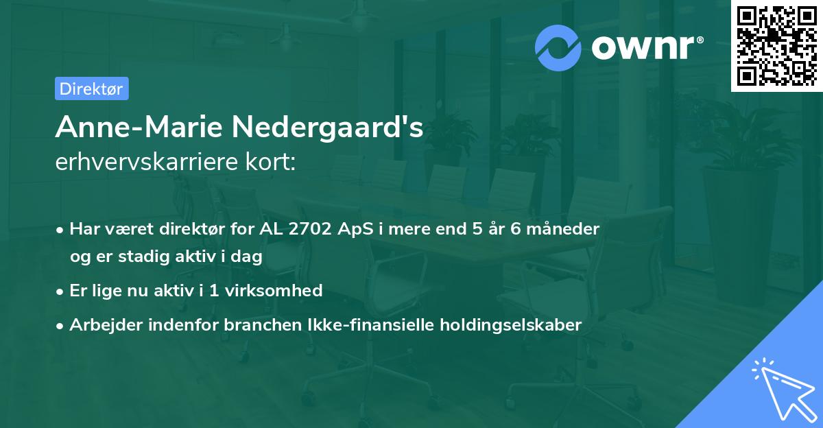 Anne-Marie Nedergaard's erhvervskarriere kort