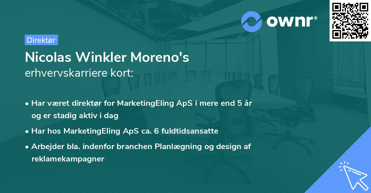 Nicolas Winkler Moreno's erhvervskarriere kort