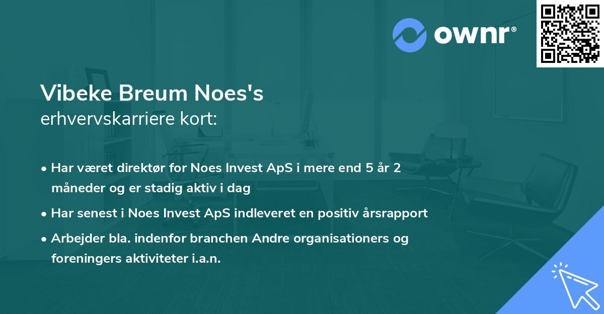 Vibeke Breum Noes's erhvervskarriere kort