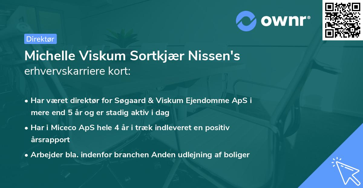 Michelle Viskum Sortkjær Nissen's erhvervskarriere kort
