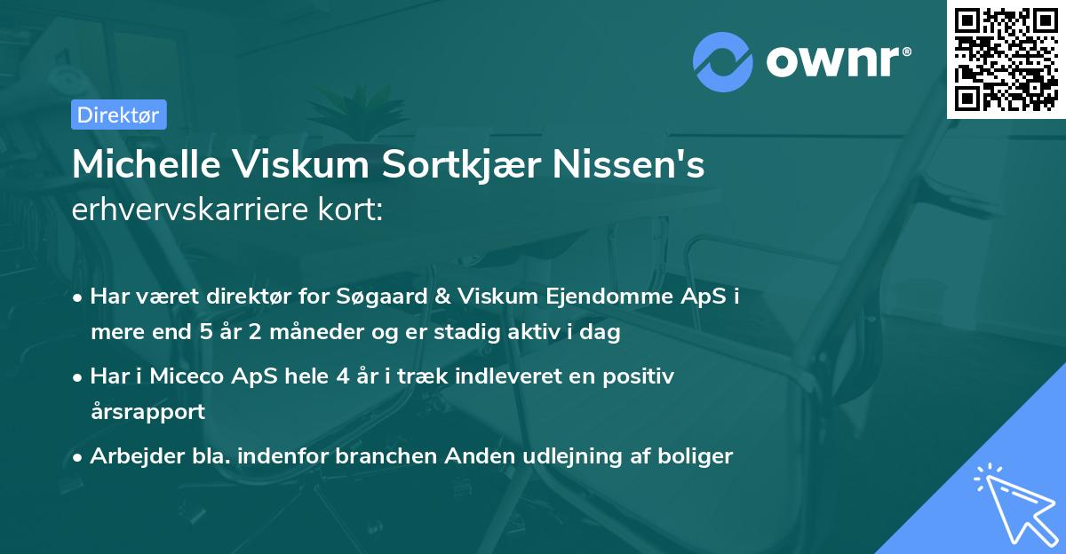 Michelle Viskum Sortkjær Nissen's erhvervskarriere kort