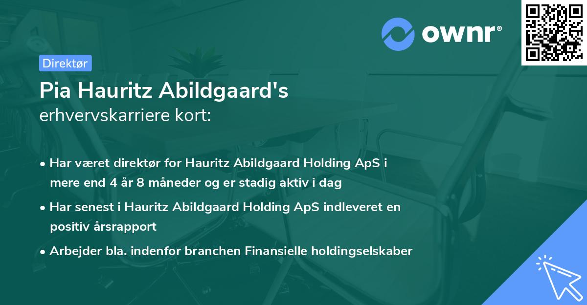 Pia Hauritz Abildgaard's erhvervskarriere kort