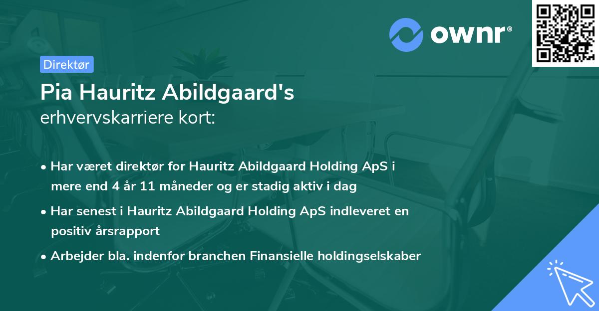 Pia Hauritz Abildgaard's erhvervskarriere kort