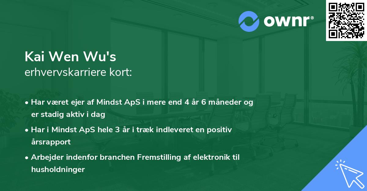 Kai Wen Wu's erhvervskarriere kort