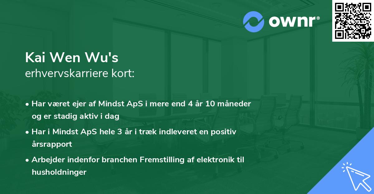 Kai Wen Wu's erhvervskarriere kort