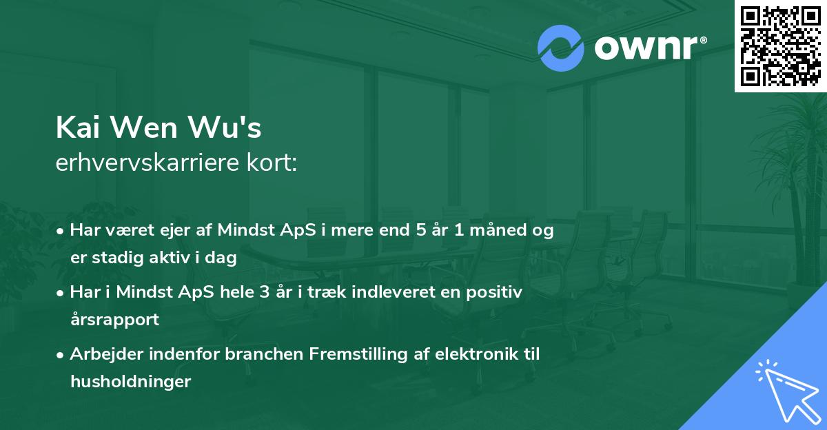 Kai Wen Wu's erhvervskarriere kort