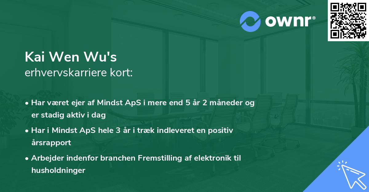 Kai Wen Wu's erhvervskarriere kort