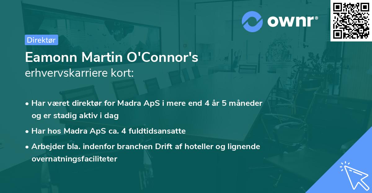 Eamonn Martin O'Connor's erhvervskarriere kort