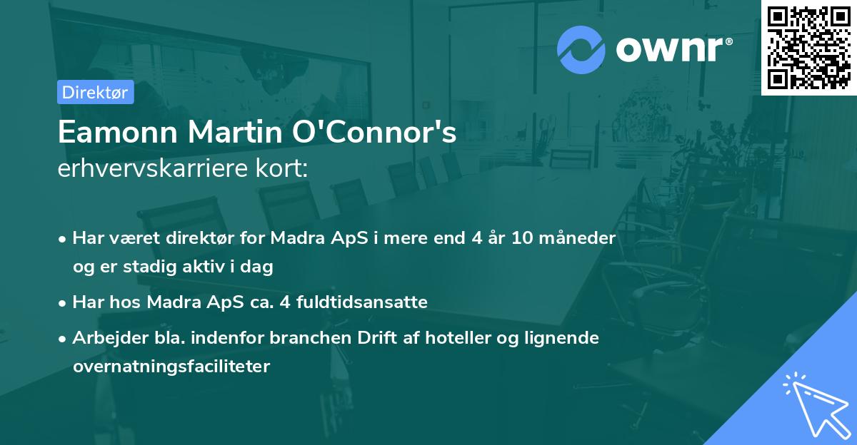 Eamonn Martin O'Connor's erhvervskarriere kort