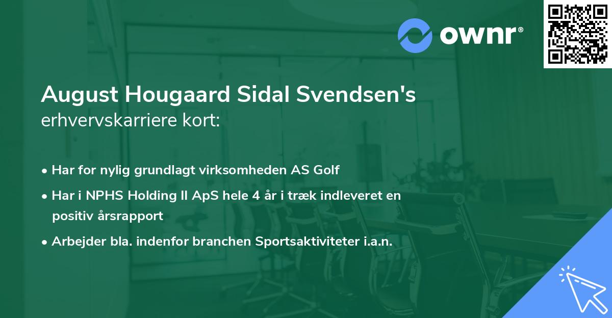 August Hougaard Sidal Svendsen's erhvervskarriere kort