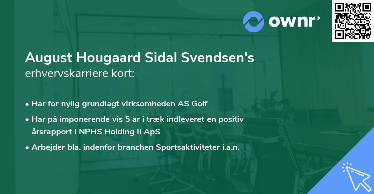 August Hougaard Sidal Svendsen's erhvervskarriere kort
