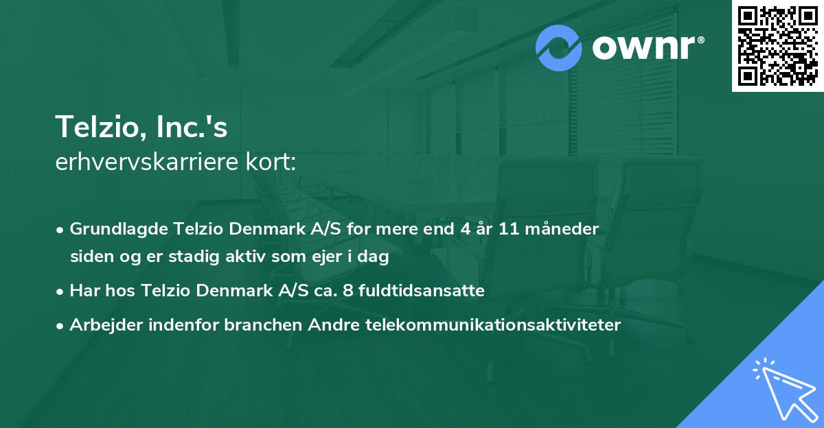 Telzio, Inc.'s erhvervskarriere kort