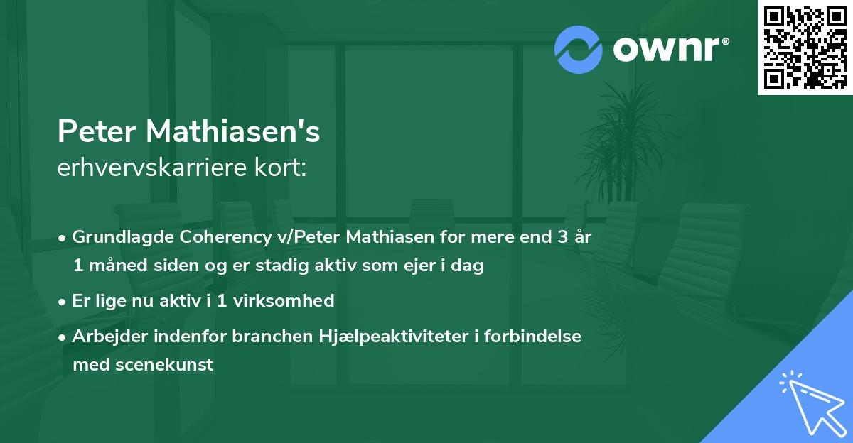 Peter Mathiasen's erhvervskarriere kort