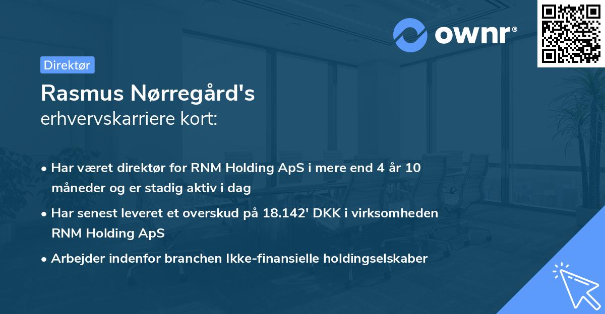 Rasmus Nørregård's erhvervskarriere kort