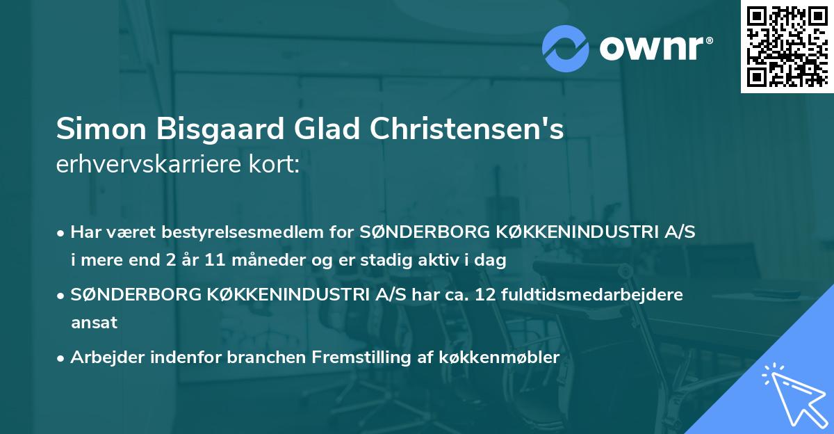 Simon Bisgaard Glad Christensen's erhvervskarriere kort