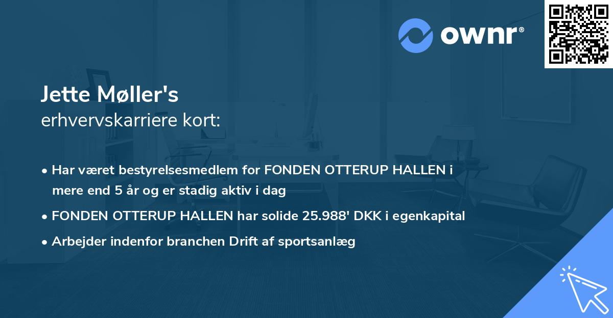 Jette Møller's erhvervskarriere kort