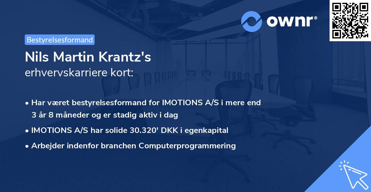Nils Martin Krantz's erhvervskarriere kort