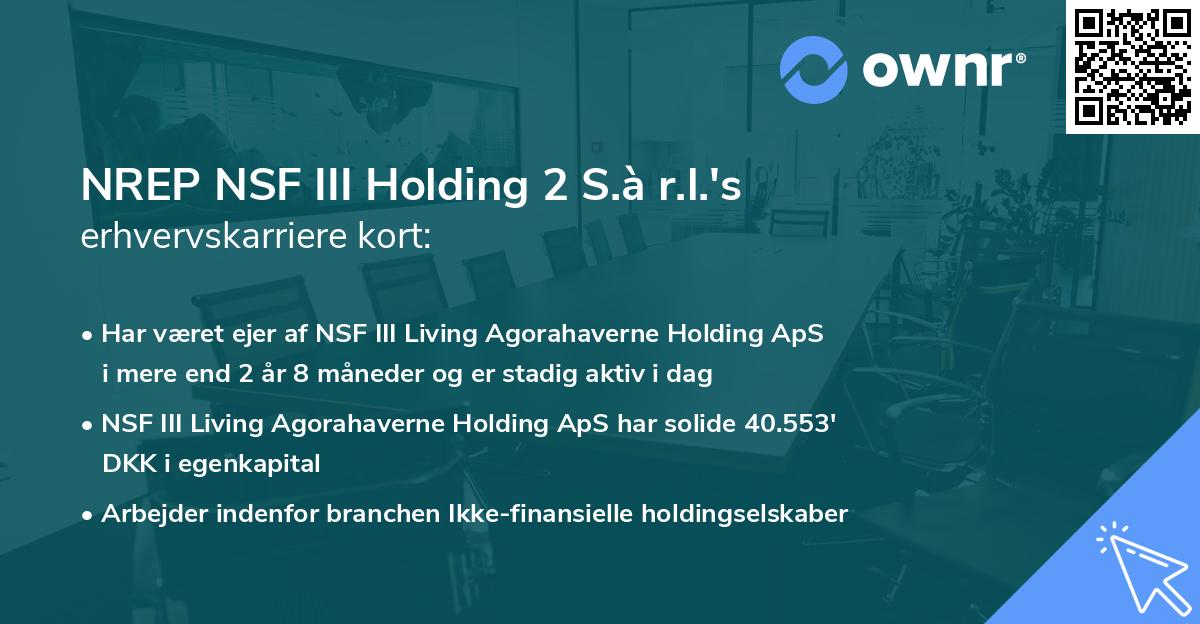 NREP NSF III Holding 2 S.à r.l.'s erhvervskarriere kort