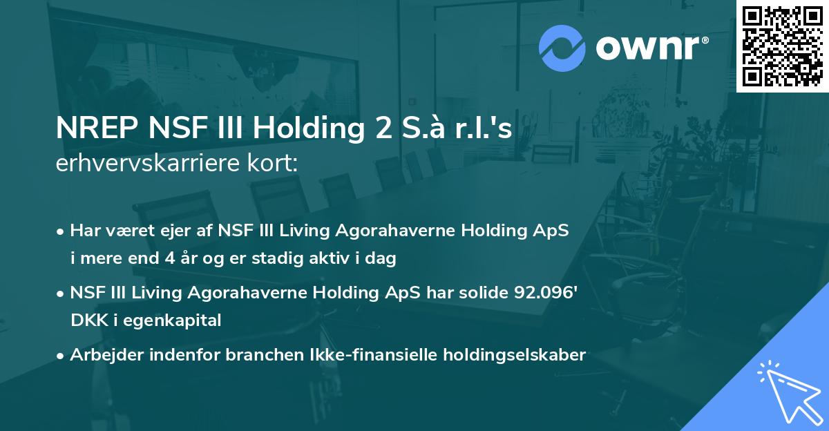 NREP NSF III Holding 2 S.à r.l.'s erhvervskarriere kort