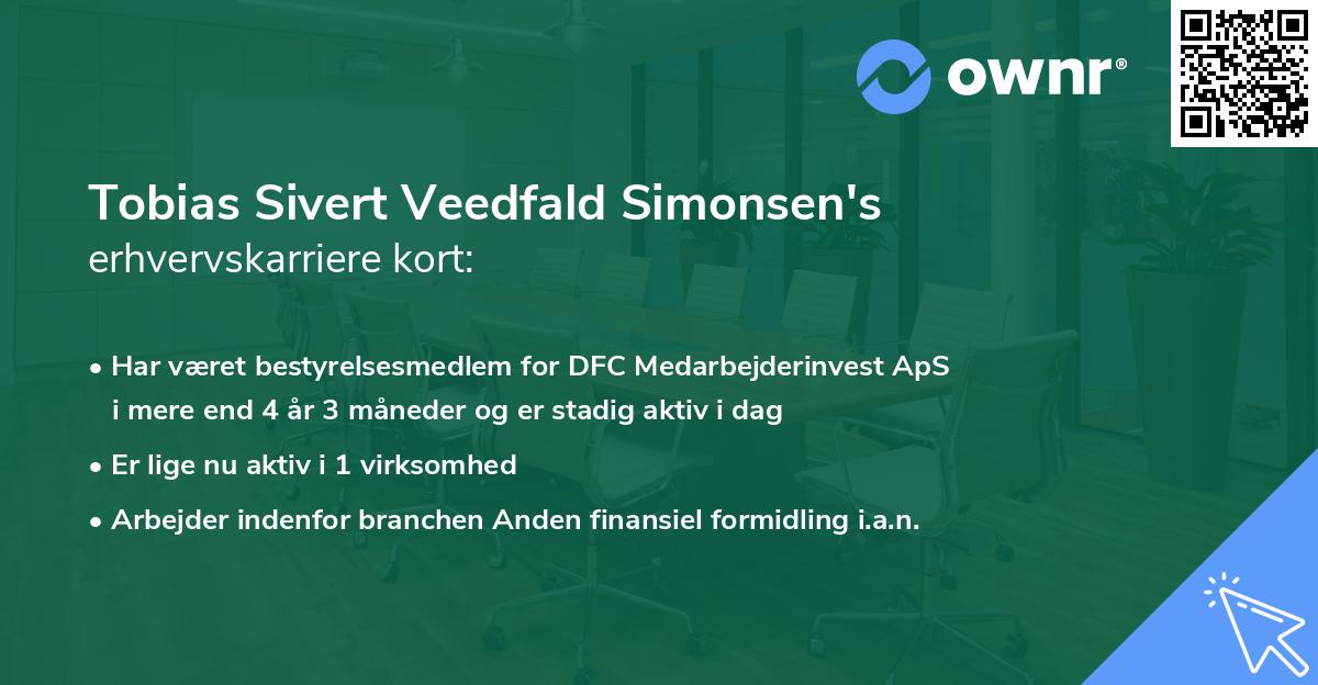 Tobias Sivert Veedfald Simonsen's erhvervskarriere kort
