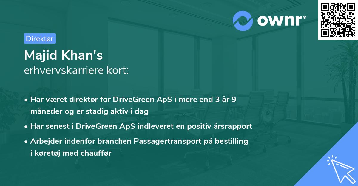 Majid Khan's erhvervskarriere kort